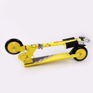 Trotineta pliabila Ferrari pentru copii cu roti 120 mm, galbena - Img 3