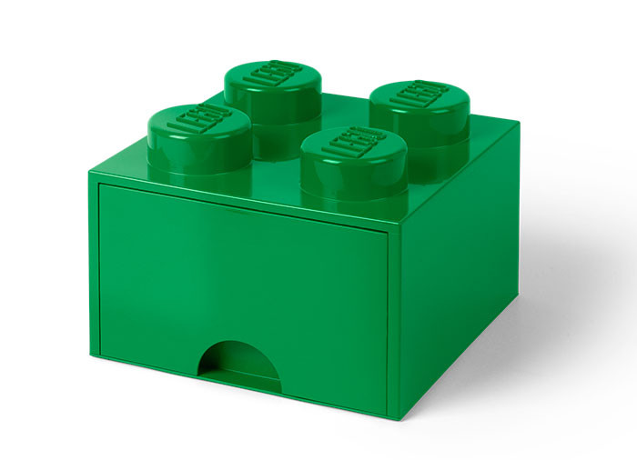 Spacious Classification companion Cutie depozitare LEGO 2x2 cu sertar, verde