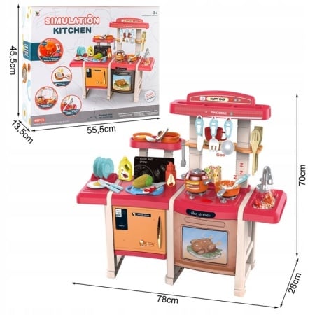 Bucatarie Interactiva cu Lumini Sunete, MalPlay, 45 elemente