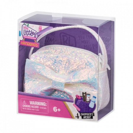 Mini gentuta de mana cu 4 surprize, Real Littles, S4, Alb