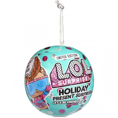 Papusa LOL Surprise, Holiday Present Surprise Dolls, cu 7 surprize