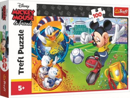 Puzzle Trefl, Disney Mickey Mouse pe terenul de sport, 100 piese