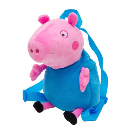 Rucsac de Plus Peppa Pig George, Albastru/Roz