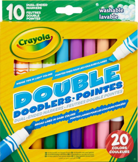 Set 10 carioci Crayola cu doua Capete,lavabile,multicolor