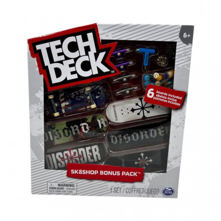 Set 6 mini placi skateboard, Tech Deck, Bonus Pack, Disorder