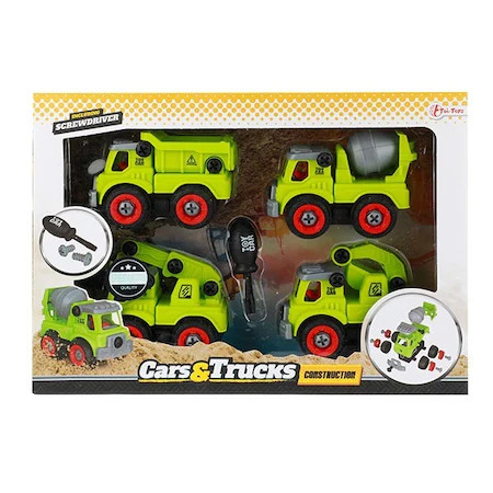 Set de construit masini cu surubelnita,4 modele