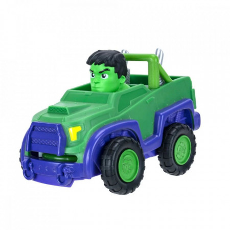 Figurina Spidey Amazing Friends, cu masinuta, Little Vehicle, Hulk