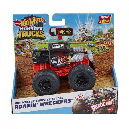 Masinuta cu Sunete Monster Trucks Hot Wheels, Bone Shaker