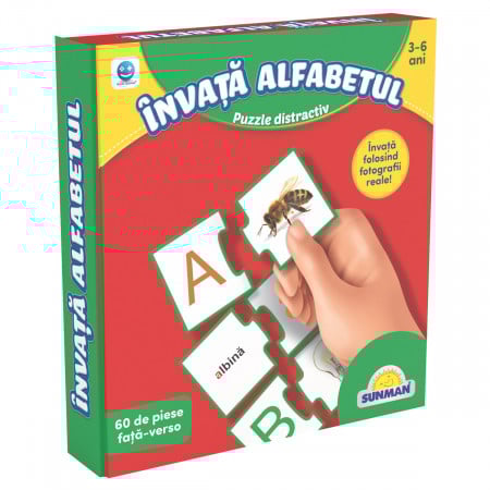 Puzzle Distractiv Smile Games, Invata Alfabetul, 60piese