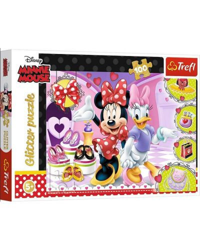 Puzzle Glitter Trefl 100piese- Minnie Mouse