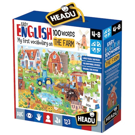 Puzzle Headu Teacher Tested - Ferma, 100 de cuvinte in limba engleza