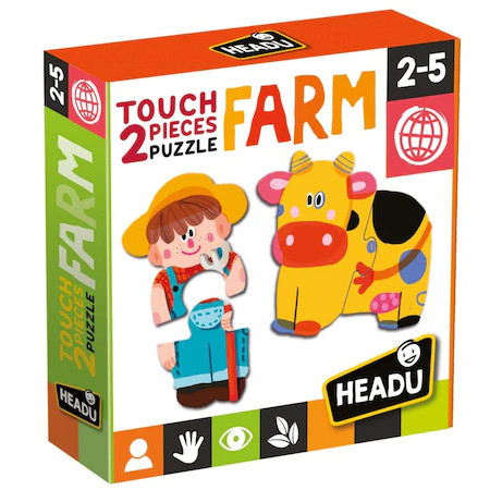 Puzzle Headu Teacher Tested Touch 2 Pieces - Ferma, 15 personaje