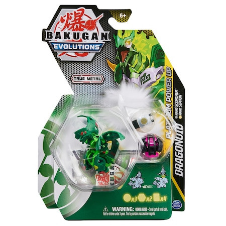 Set 3 Figurine Bakugan Evolutions Platinum Powerup Dragonoid, Scorcher si Siphon