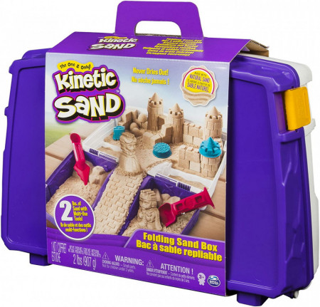 Set Kinetic Sand - Folding sand box, cu accesorii, 900g