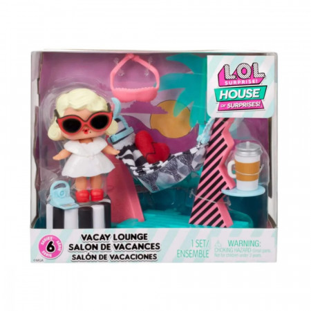 Set papusa LOL Surprise Vacay Lounge, Leading Baby cu 8 surprize