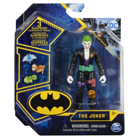 Figurină Joker 10 cm – Articulată, cu 3 Accesorii Misterioase, Jucărie DC Batman Originală