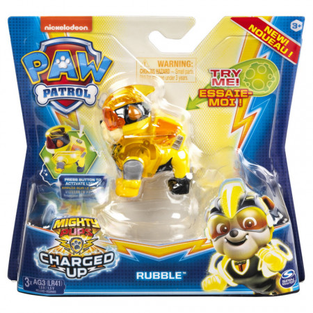 Figurina luminoasa Paw Patrol - Charged Up, Rubble