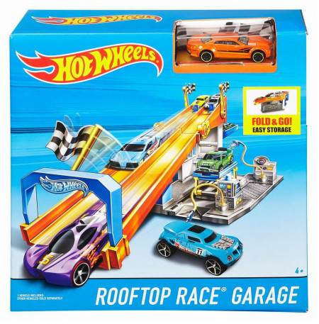 Hot Wheels: Set de joacă Garaj și curse pe acoperiș