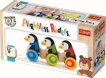 Jucarie de tras Trefl, Pinguini, din lemn