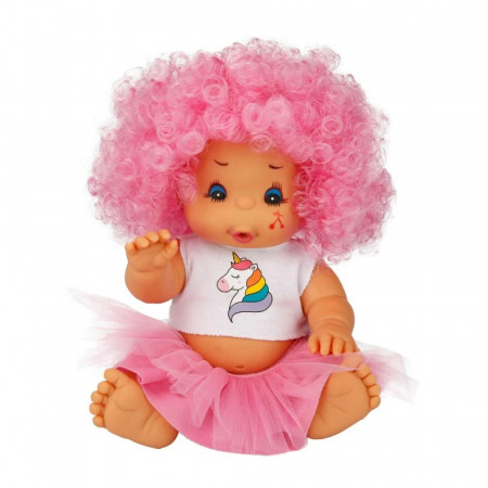 Papusa Bebelus, Dollz n More, Afro, 23 cm, Roz