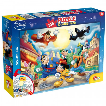 Puzzle 2 In 1 Lisciani, Mickey Mouse Detectiv, 108piese