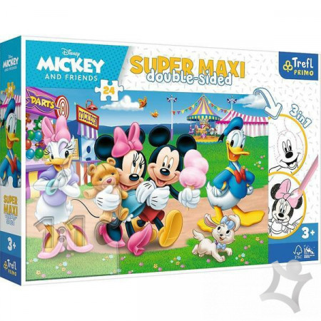 Puzzle cu 2 fete Trefl 24 Maxi, Mickey si Prietenii