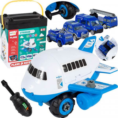 Jucarie asamblare avion cu accesorii Malplay
