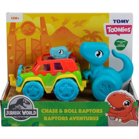 Jucarie interactiva Tomy - Jurassic World, Chase and Roll, Aventura Raptorilor