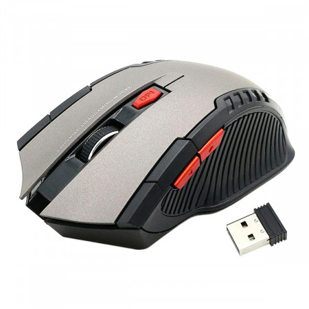 Mouse Optic Gaming Wireless, 1600 DPI, culoare Silver
