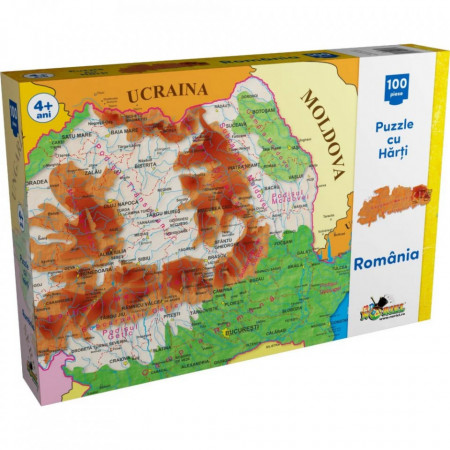 Puzzle Noriel Harta Romaniei, 100 piese