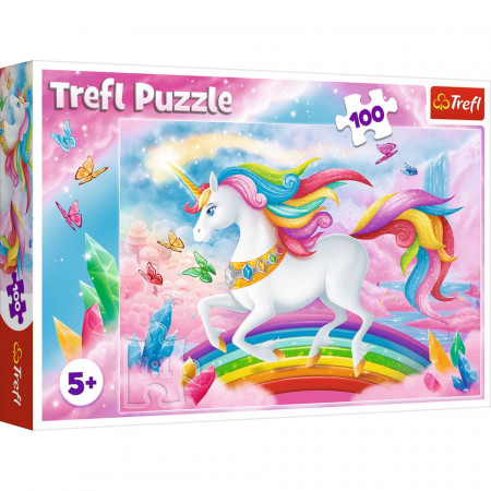 Puzzle Trefl, Lumea de cristal a unicornilor, 100 piese