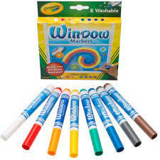 Set 8 Markere Crayola,lavabile,pentru sticla,multicolor