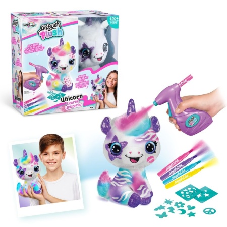 Set de joaca creativ, Airbrush Plush, Coloreaza Unicornul