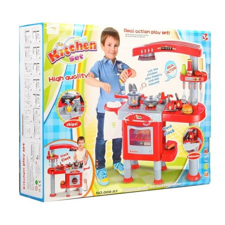 Set de joaca MalPlay, Bucatarie pentru copii cu hota, cuptor, masina de spalat vase si accesorii