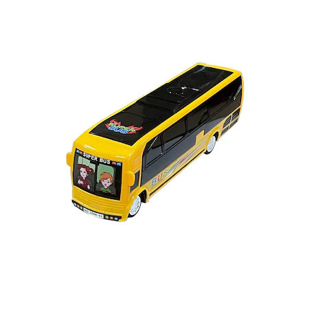 Autobuz cu sunete si efecte luminoase 3D,galben,25 cm
