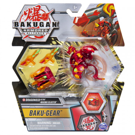 Figurina Bakugan Armored Alliance - Ultra Dragonoid, cu Baku-Gear Magma Blaster