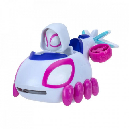 Figurina Spidey Amazing Friends, cu masinuta, Little Vehicle, Ghost Spider