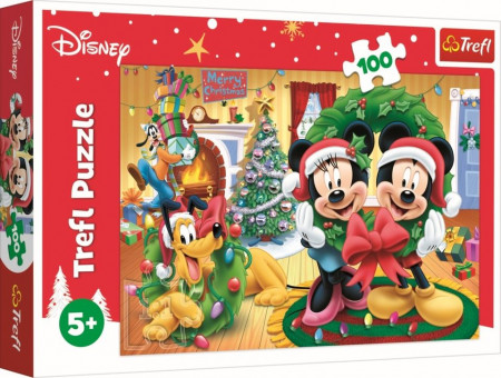 Puzzle Trefl Disney Mickey Mouse - Magia Craciunului, 100 piese