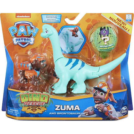 Set 2 figurine Paw Patrol Dino Rescue,Zuma si Brantosaurus