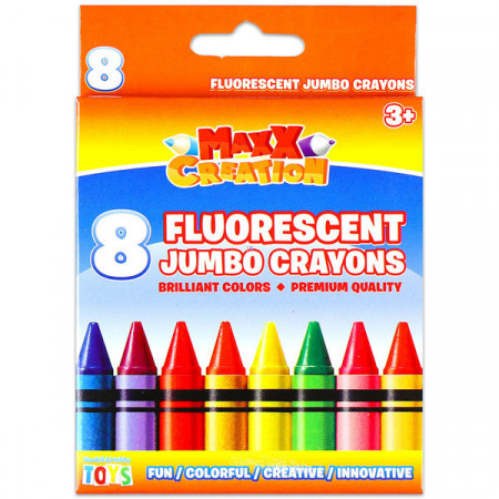 Set 8 creioane Cerate Fluorescente,Jumbo Crayons