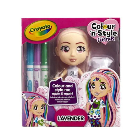 Set Papusa Crayola Color n Style lavabila ,Lavender
