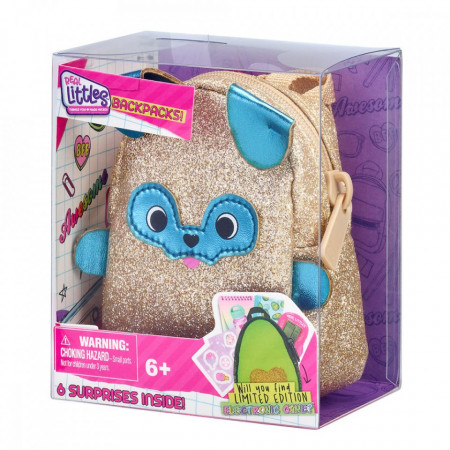Mini ghiozdanel cu 6 surprize, Real Littles, Themed, S3, Auriu
