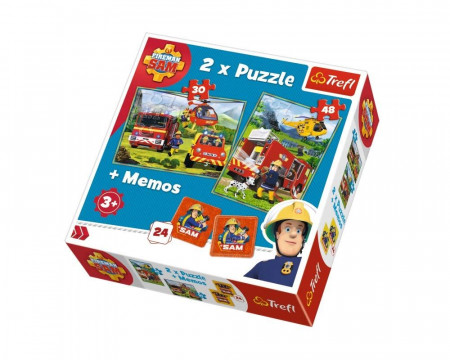 Puzzle Trefl 2in1 - Memo Pompierul Sam in Actiune