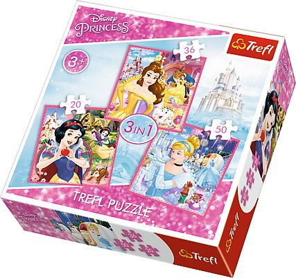 Puzzle Trefl 3 in 1, Lumea minunata a printeselor