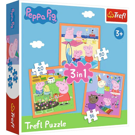 Puzzle Trefl 3in1 Inventiva Peppa Pig
