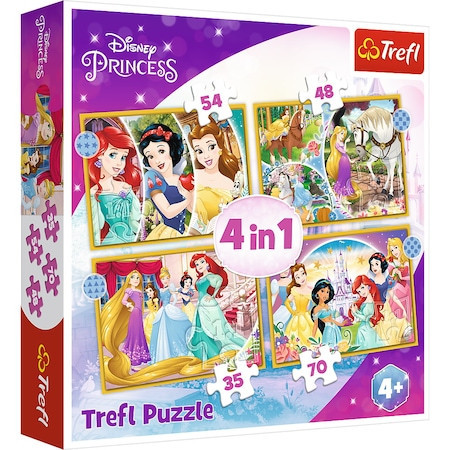 Puzzle Trefl 4in1 Disney Princess - Ziua Fericita 207 piese