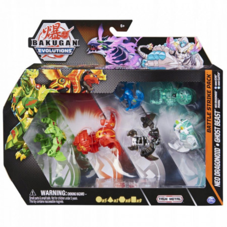 Set 4 Figurine Bakugan Evolutions Battle Strike Pack, Neo Dragonoid si Ghost Beast