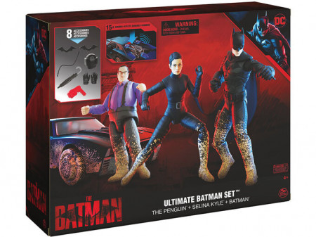 Set de Joaca Batman The Movie, Batmobil si 3 Figurine si 8 accesorii