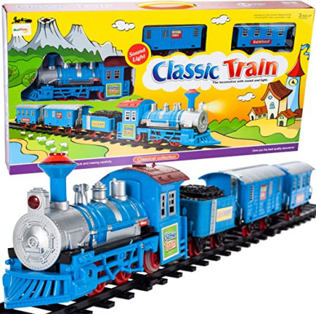 Tren albastru clasic TOMEK, Malplay