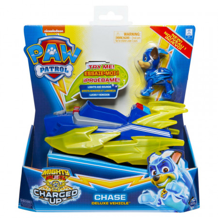 Vehicul Paw Patrol - Charged Up, Chase, cu lumini si sunete